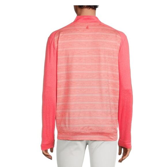 Johnnie O Bert Golf‎ 1/4  Zip Pullover Striped Performance Taffy Mens Large New - Picture 2 of 5